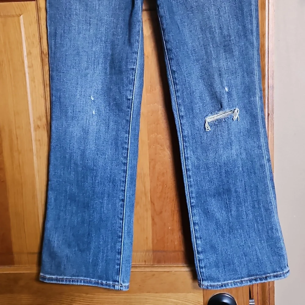 Pistola High-Rise Kick Flare Cropped Distressed Denim Jeans - Picture 3 of 11